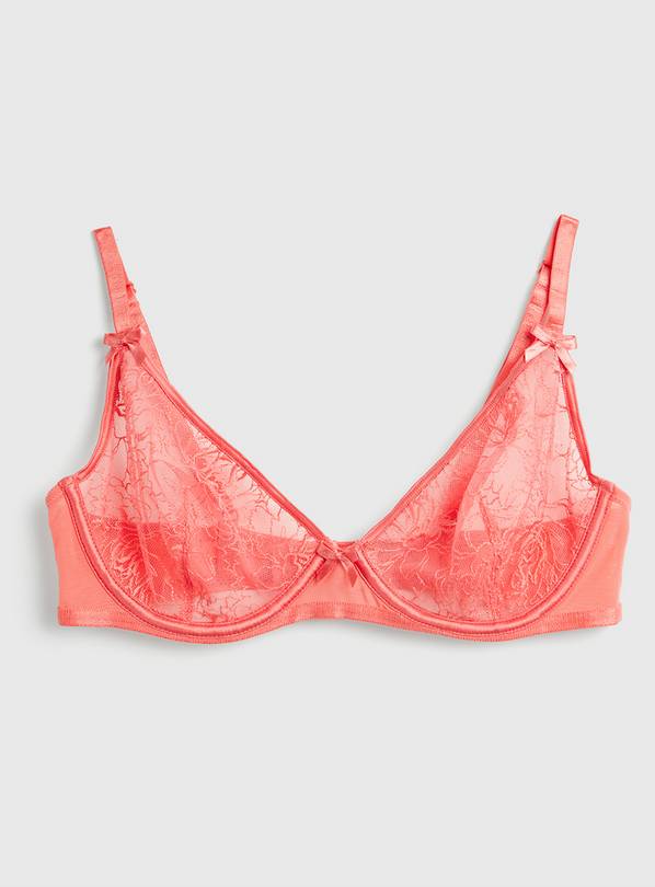 Buy A-GG Coral Supersoft Lace Full Cup Padded Bra - 34DD