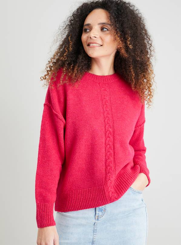 Bright Pink Cable Detail Jumper - 8