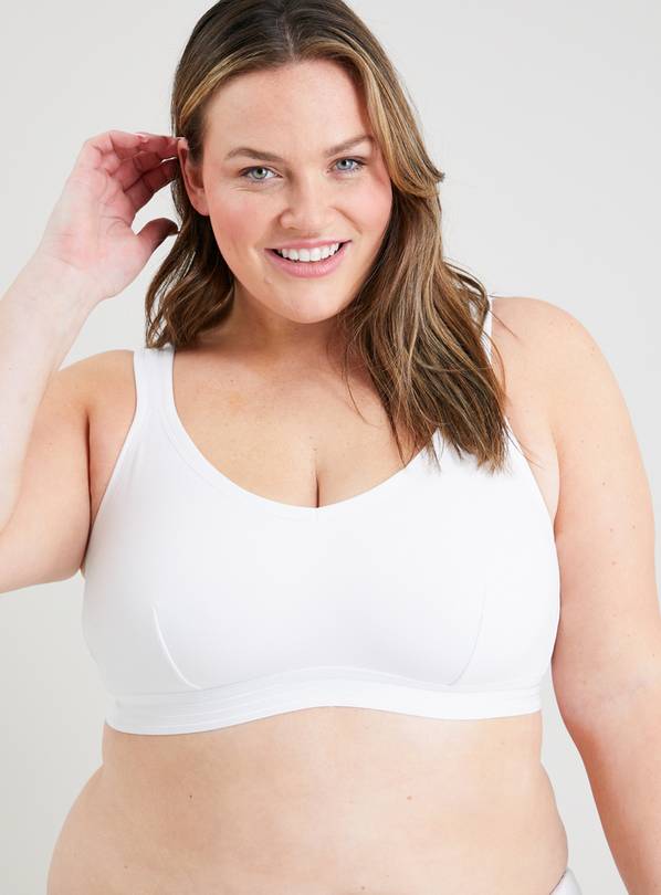 Buy DD+ White Comfort Non Wired Support Bra 40G Bras Argos