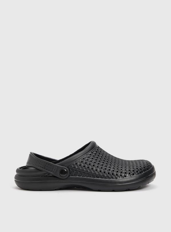 Buy Black Perforated Clogs 12 Sandals and flip flops Argos