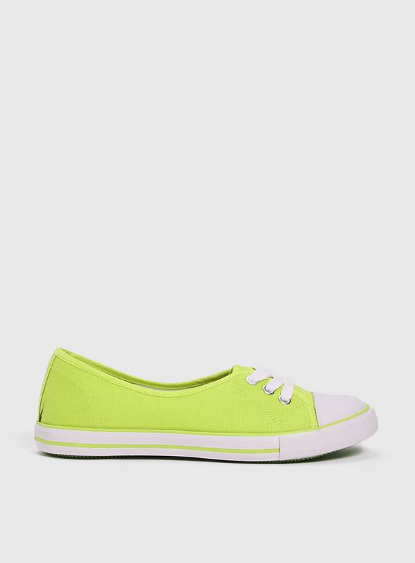 Buy Lime Low Lace Canvas Pumps 3 Trainers Argos