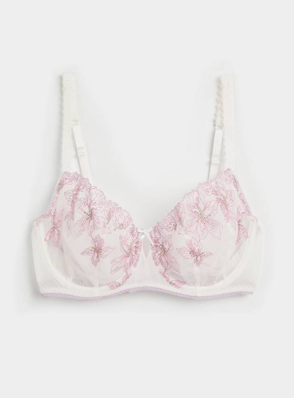 Buy A-GG White Luxury Lace Full Cup Underwired Bra - 38GG, Bras