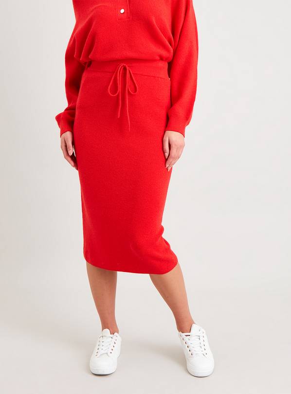 Buy Red Knitted Coord Ribbed Skirt 12 Skirts Argos