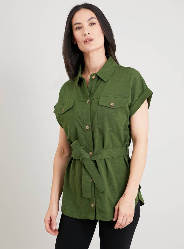Buy Khaki Belted Utility Shirt 8 Shirts Argos