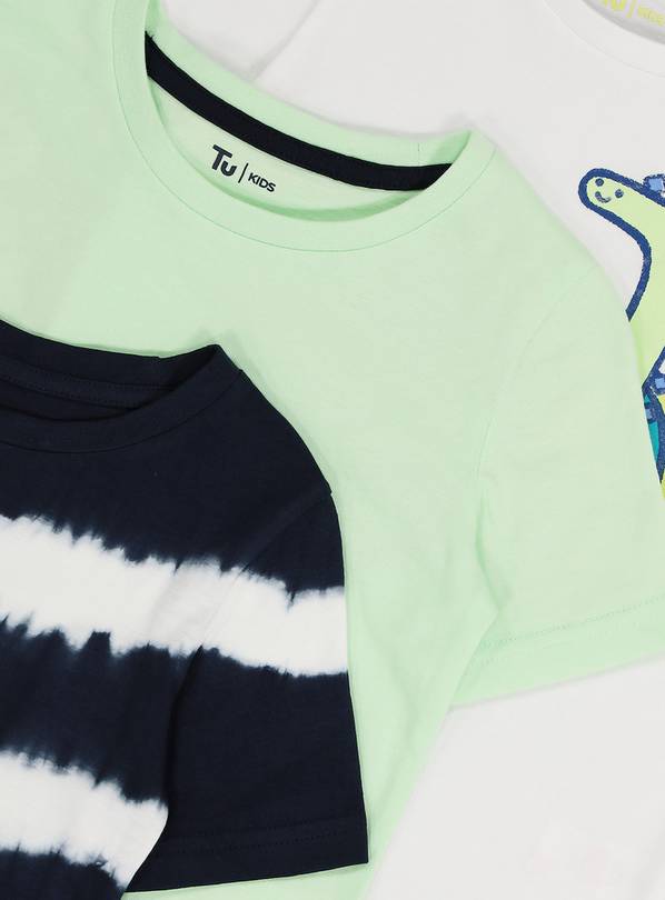 Nuziku Boys' 3-Pack Dinosaur T-Shirts - Short Sleeve Crewneck Tees For Toddlers (Size 2-6 Years)