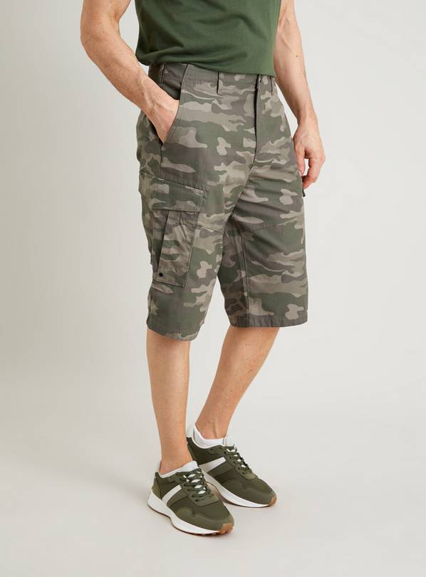 Mens cargo shop shorts longer length