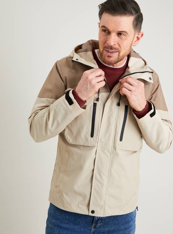 Buy Neutral Colour Block Raincoat M Coats and jackets Argos