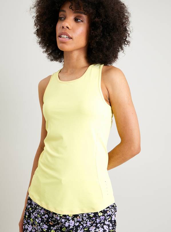 Buy Active Yellow Mesh Detail Vest Top - 20 | Joggers | Argos