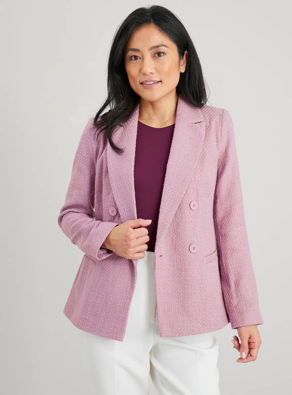 Pink boucle outlet blazer