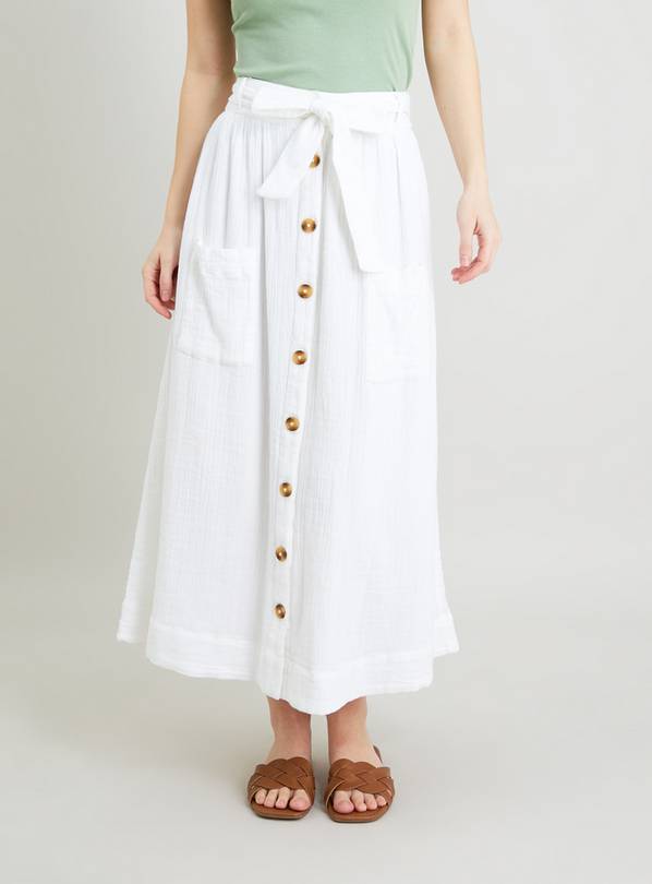 Button down 2024 skirt cream