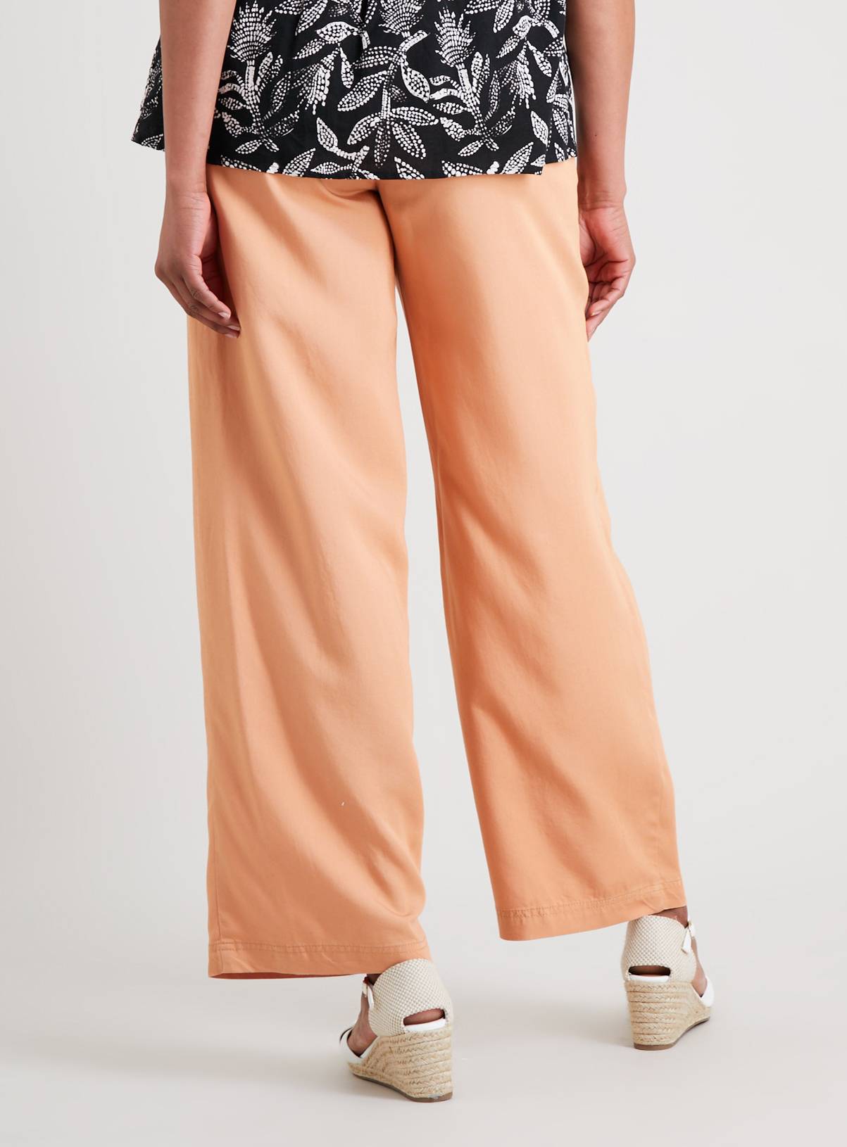 Peach Wide Leg Trousers With TENCEL™ Lyocell 22R - Image 5