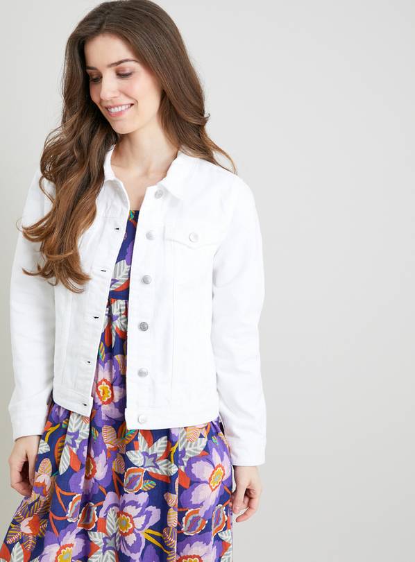 Buy white cheap denim jacket