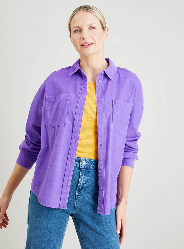 Purple store cord shirt