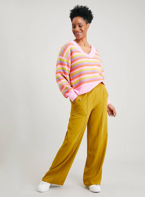 Mustard wide 2025 leg trousers