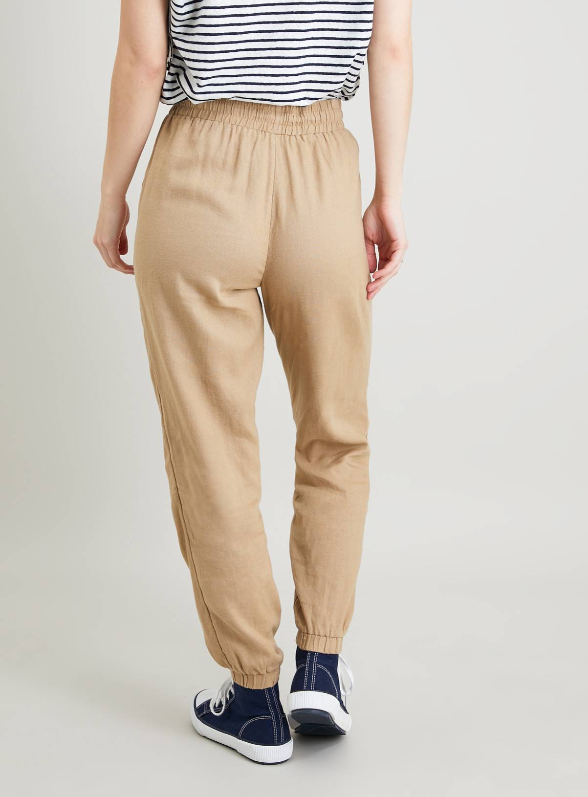 SKU: LINEN JOGGER:Brown:10 - Image 4