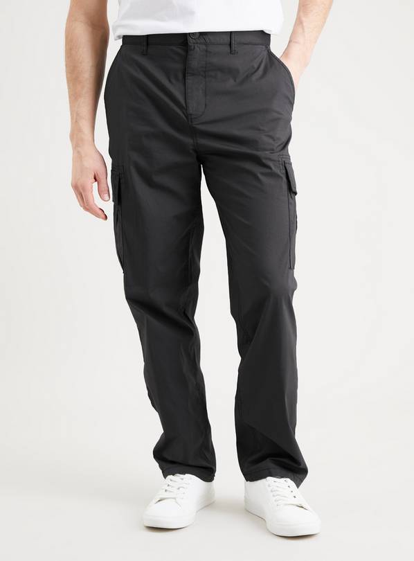 Buy Black Loose Fit Cargo Trousers - 36R | Trousers | Argos