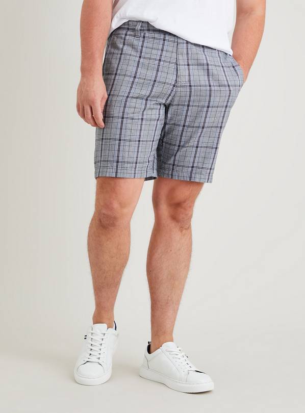 Grey check best sale shorts mens