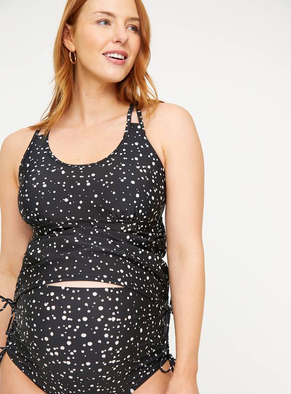 MATERNITY Mono Polka Dot Coord Tankini Top 10