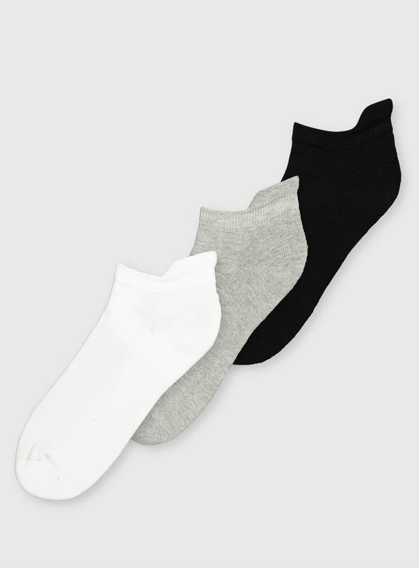 Active Mono Cushioned Sole Trainer Socks 3 Pack - 4-8