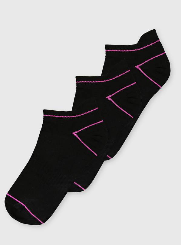 Black Blister Resist Trainer Sock 3 Pack 4-8