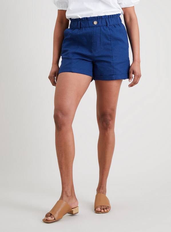 Buy Navy Linen Rich Shorts - 14 | Shorts | Argos