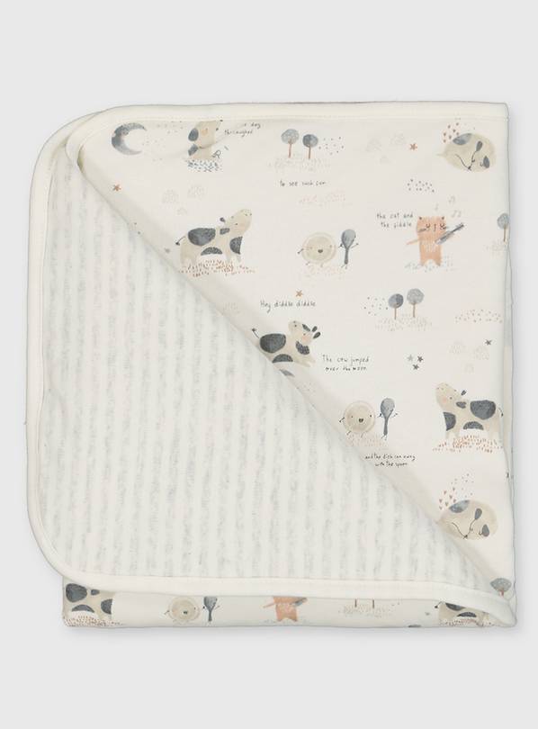 Buy Cream Hey Diddle Reversible Blanket One Size Baby blankets and