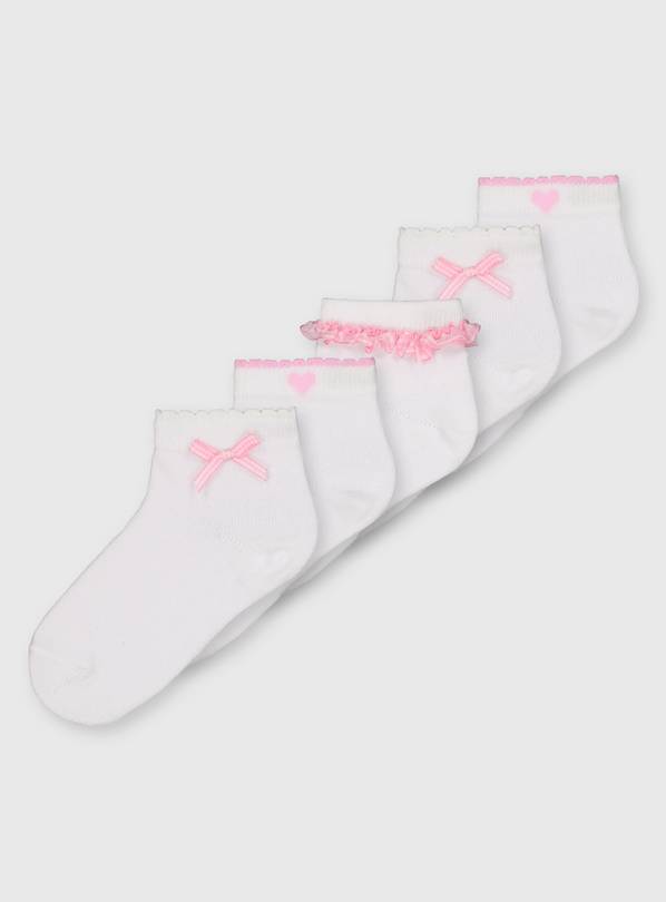 Pink Gingham Socks 5 Pack - 6-8.5