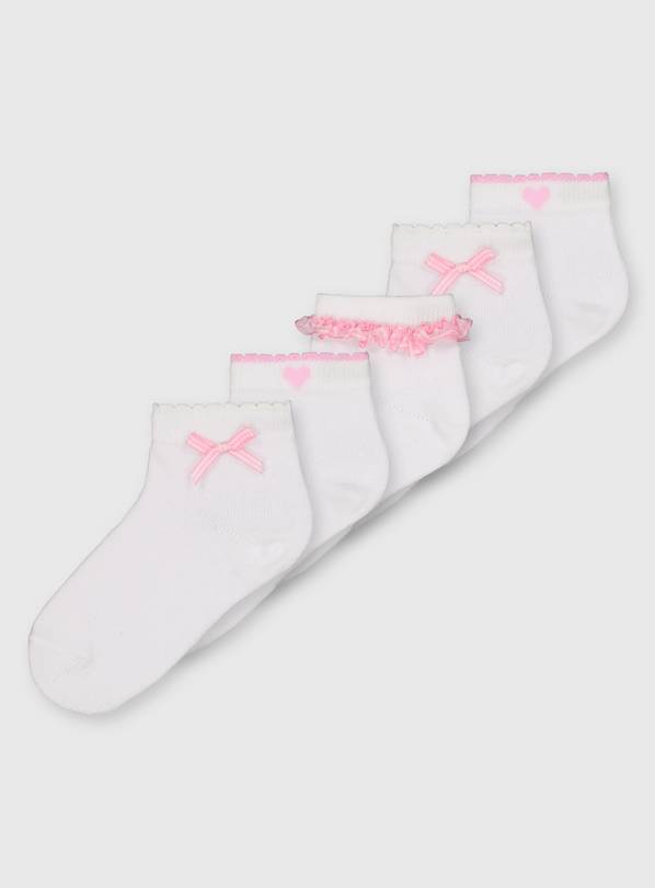 Pink Gingham Socks 5 Pack 6-8.5