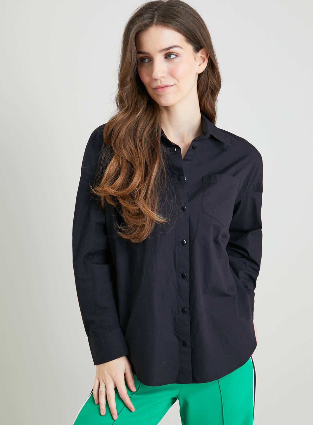 Black Oversized Poplin Shirt - 14 - Image 1