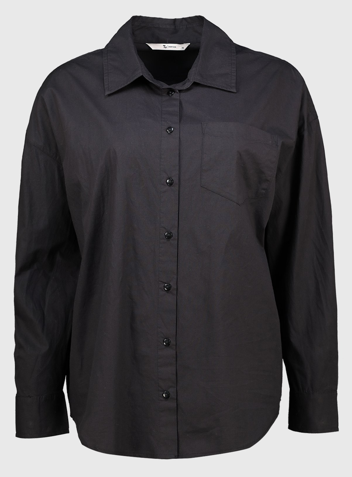 Black Oversized Poplin Shirt - 14 - Image 3 thumbnail