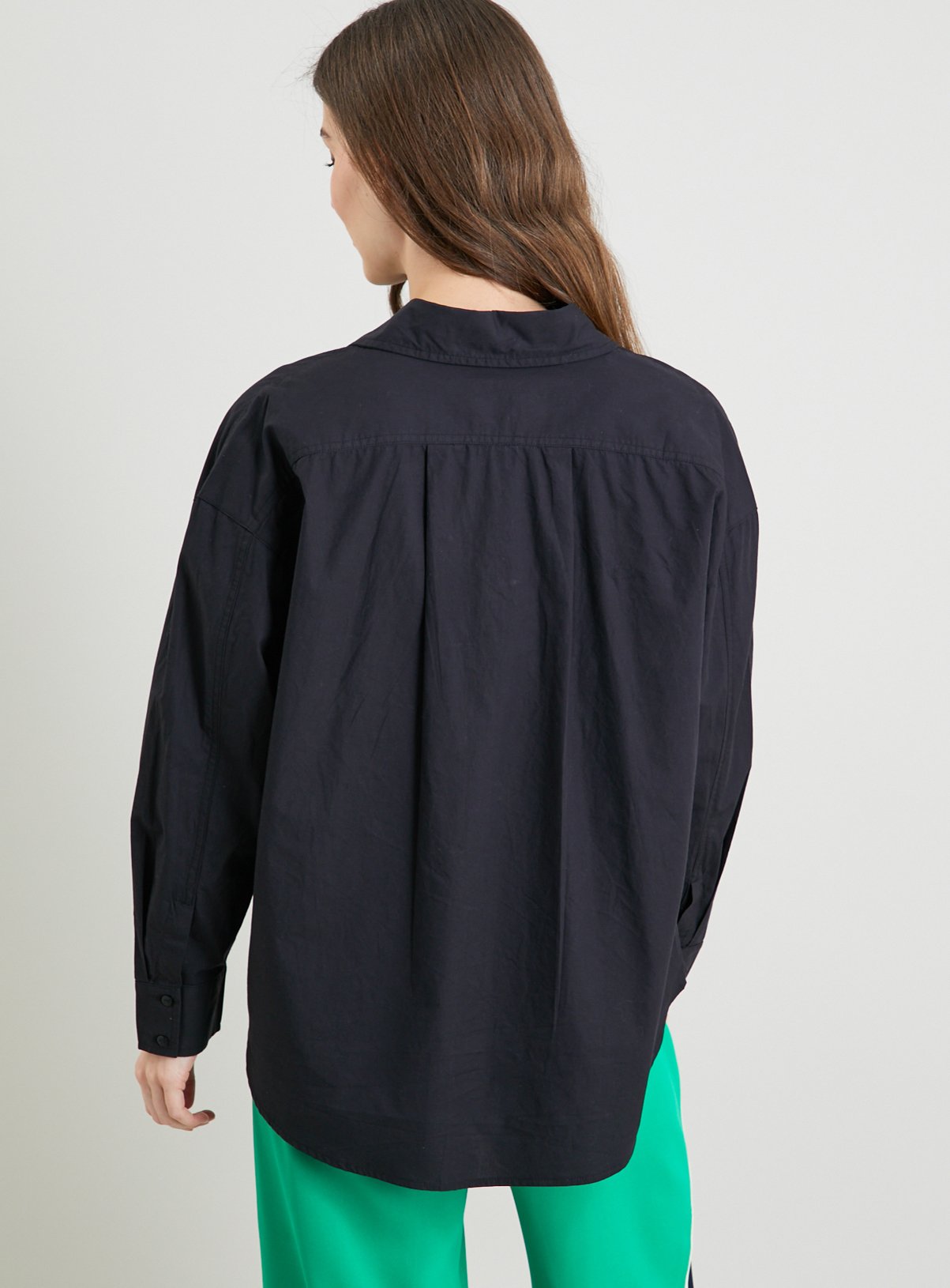 Black Oversized Poplin Shirt - 14 - Image 4 thumbnail