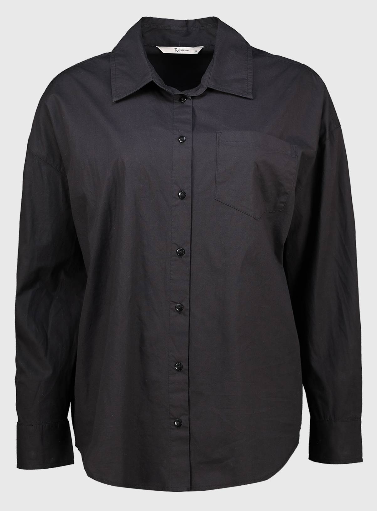 Black Oversized Poplin Shirt - 16 - Image 3