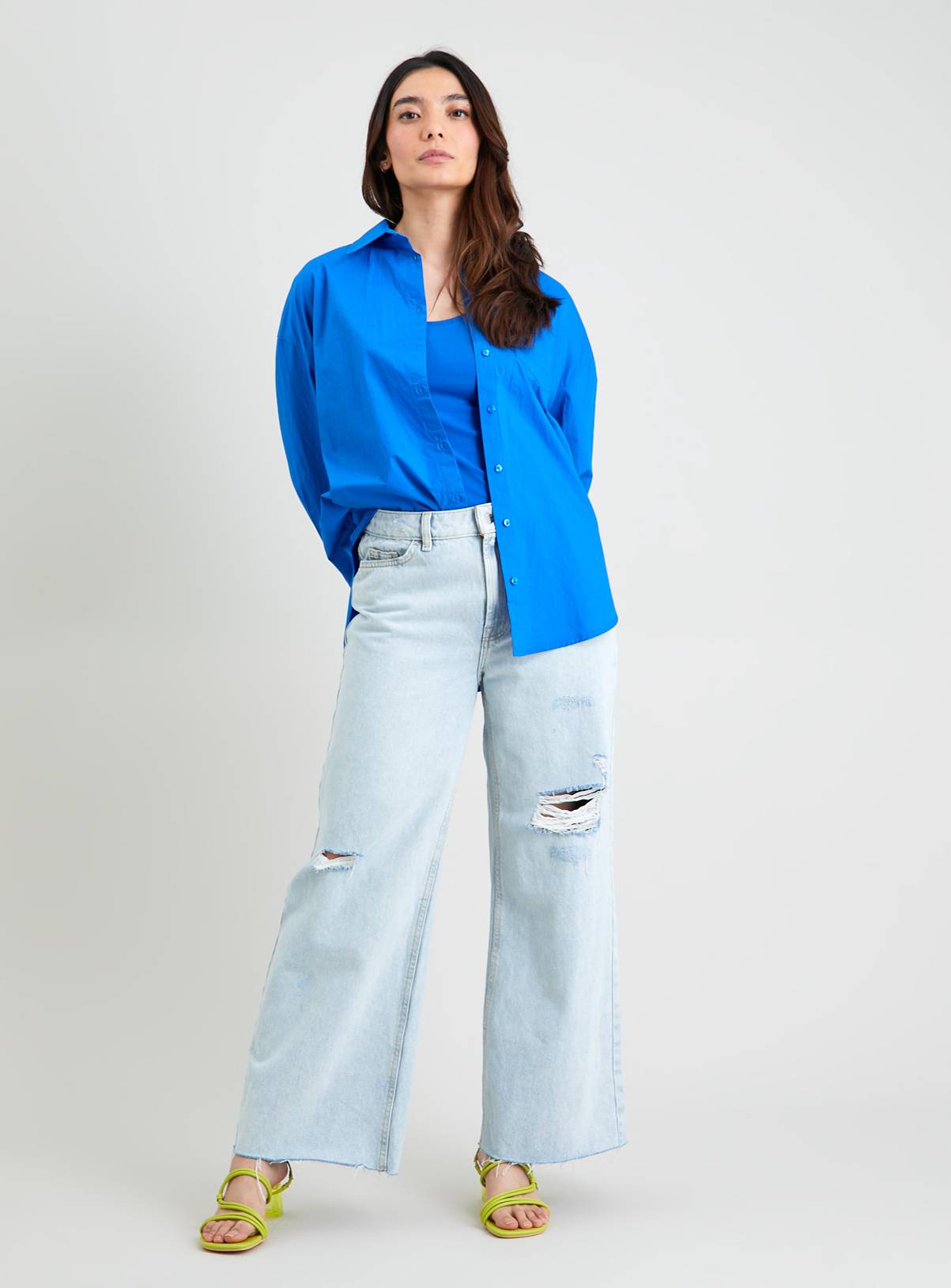 Cobalt Blue Oversized Poplin Shirt - 14 - Image 2