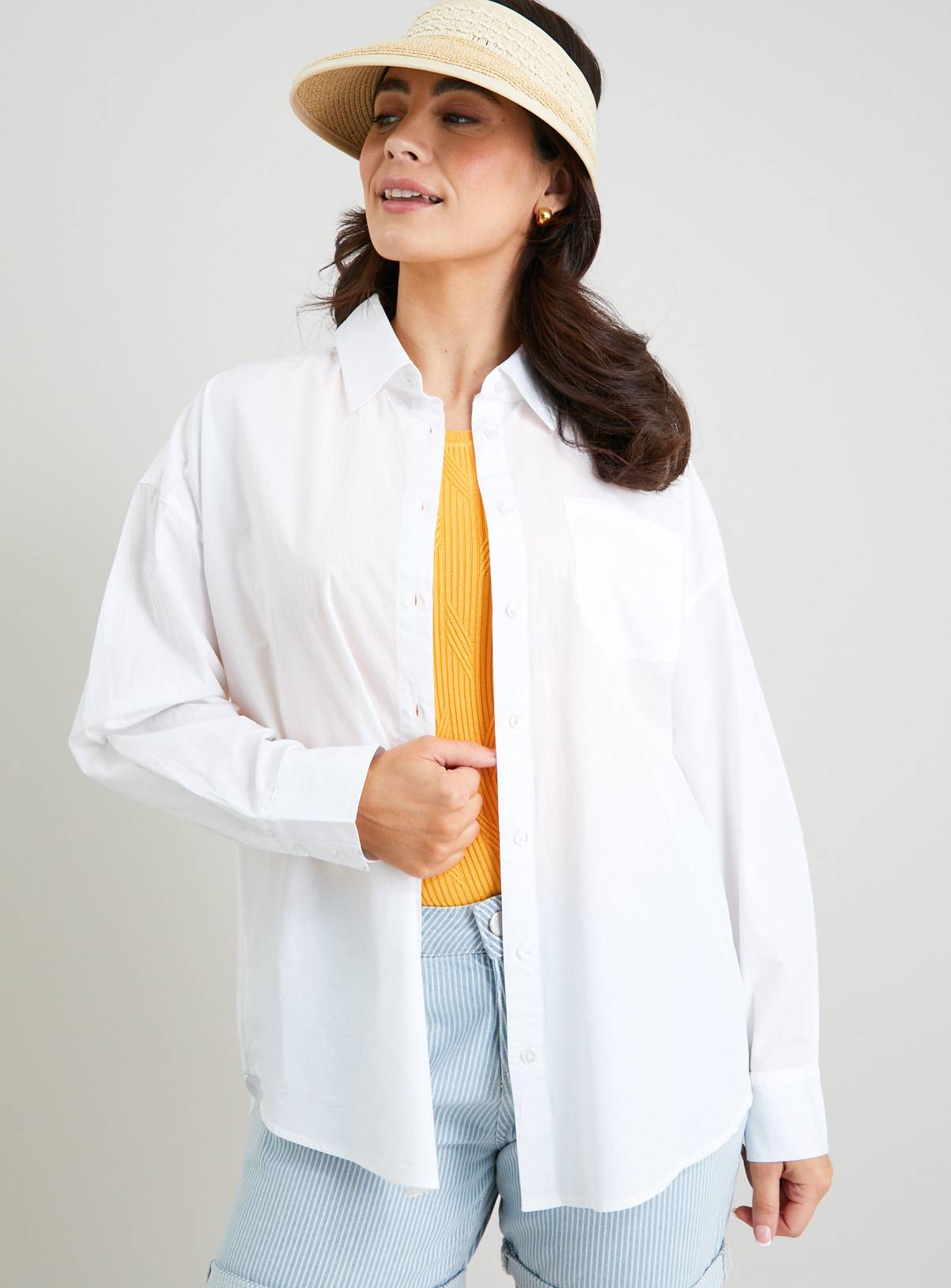 White Oversized Poplin Shirt - 14 - Image 1