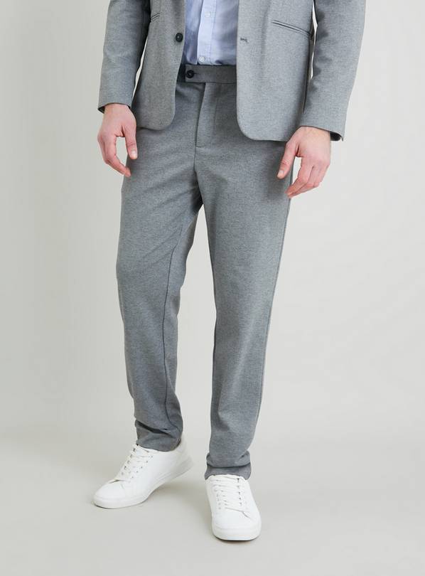 Grey Jersey Tailored Trousers W40 L35