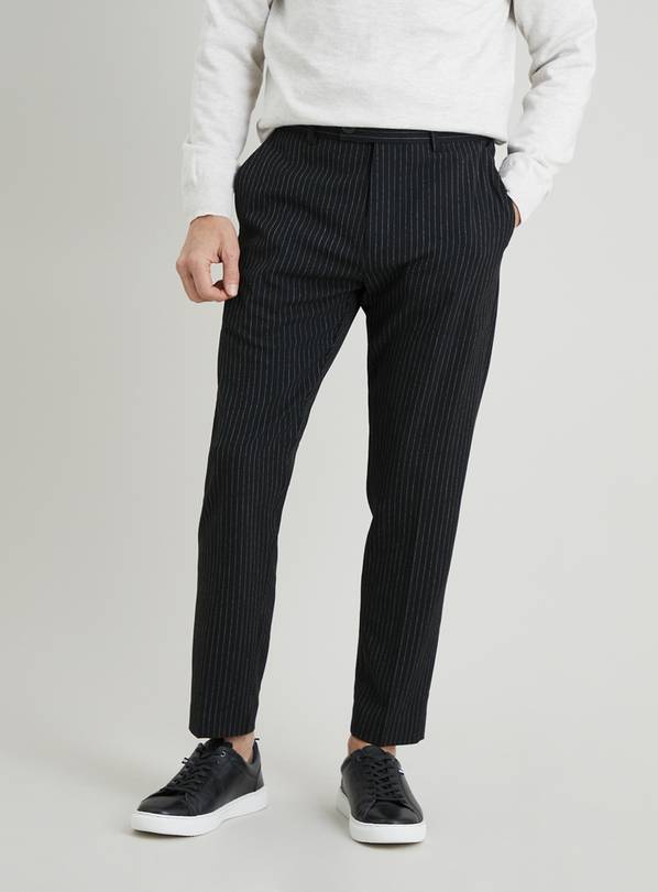 Buy Black Pinstripe Trousers - W36 L29 | Trousers | Argos