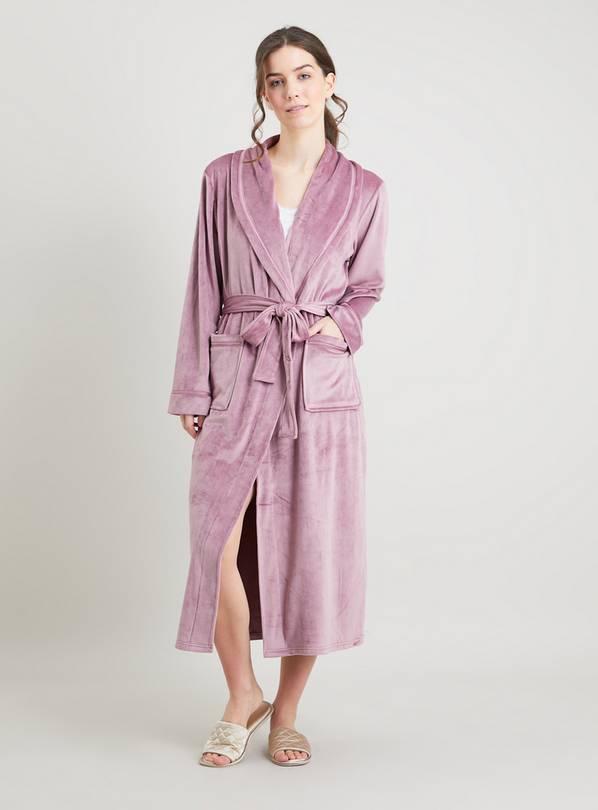 Buy Mauve Velour Dressing Gown XS Dressing gowns Tu