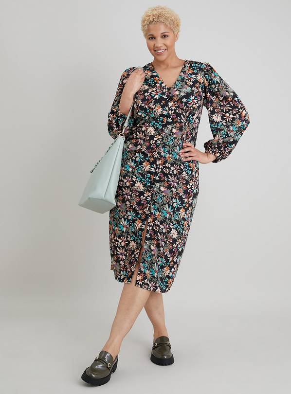 Buy Floral Print Midi Shirt Dress - 18 | Dresses | Tu