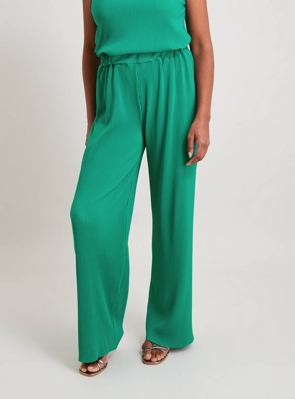 Buy Green Plissé Coord Trousers - 20R | Trousers | Argos