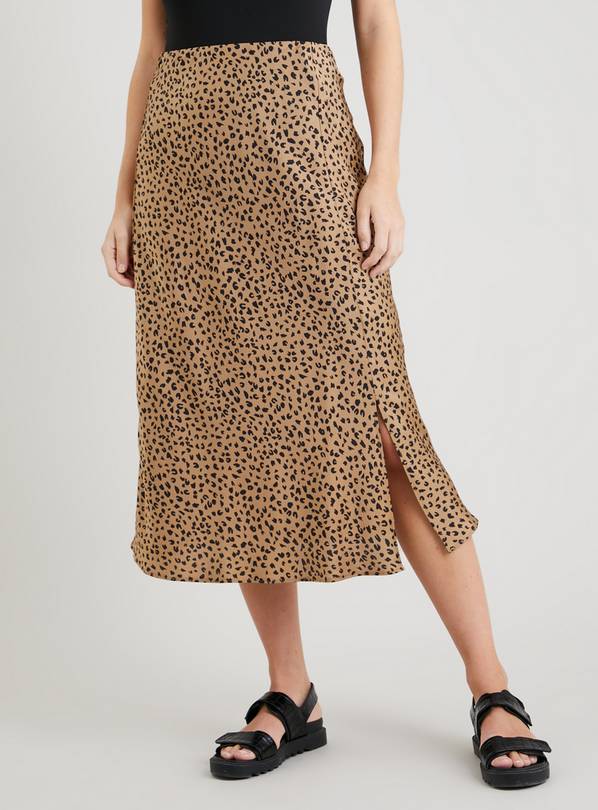 Buy Brown Leopard Print Midi Skirt - 20 | Skirts | Argos