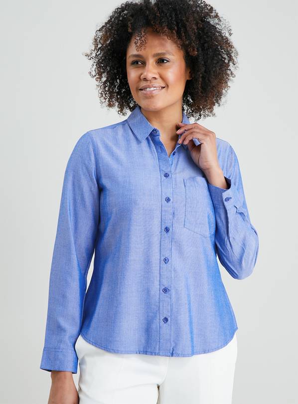 Buy Blue Relaxed Fit Chambray Shirt 12 Shirts Argos