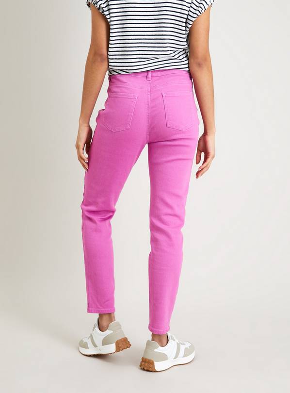 Pink jeans hot sale high waisted