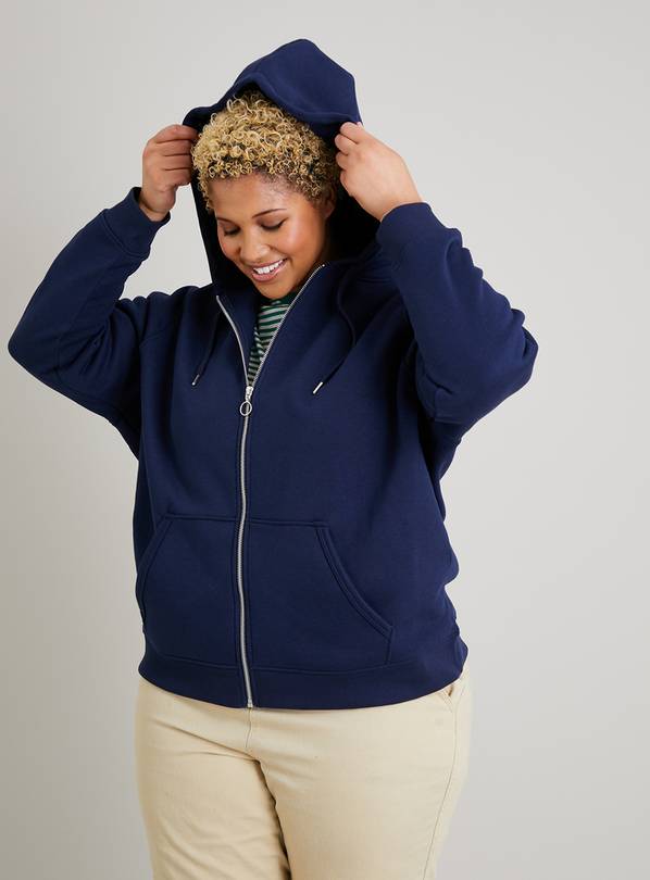 Buy Navy Zip-Through Hoodie - XXL | Hoodies and sweatshirts | Tu