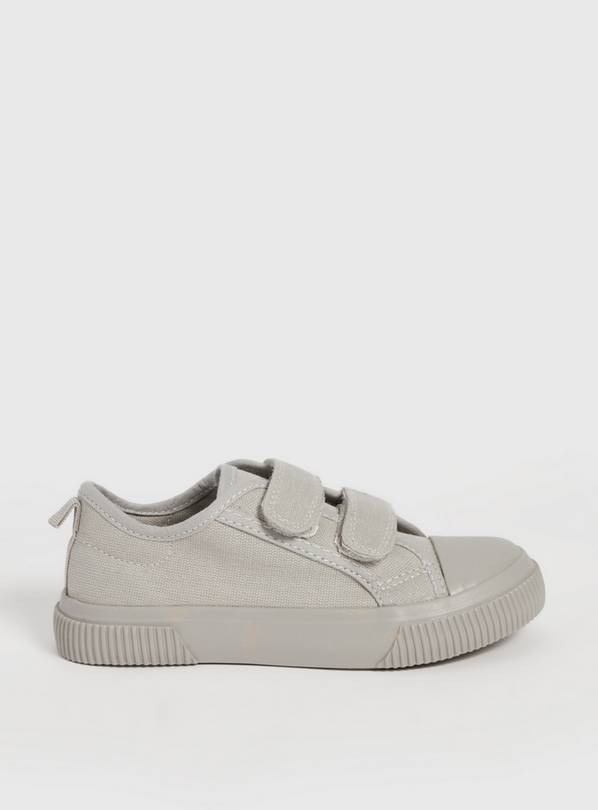 Buy Pale Grey Canvas Trainers - 2 | Trainers | Argos