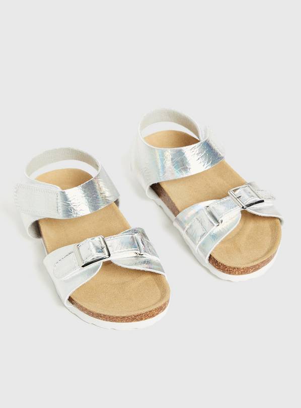 Silver store buckle sandals