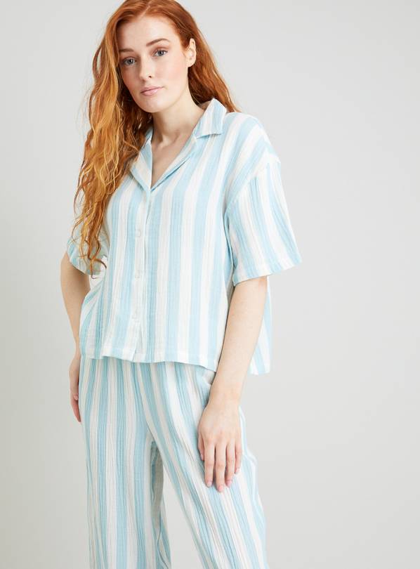 Buy Blue Stripe Cheesecloth Traditional Pyjamas 14 Pyjamas Argos