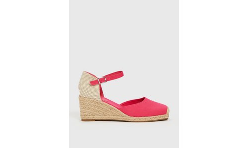 Pink Espadrille Wedge Sandal - 7