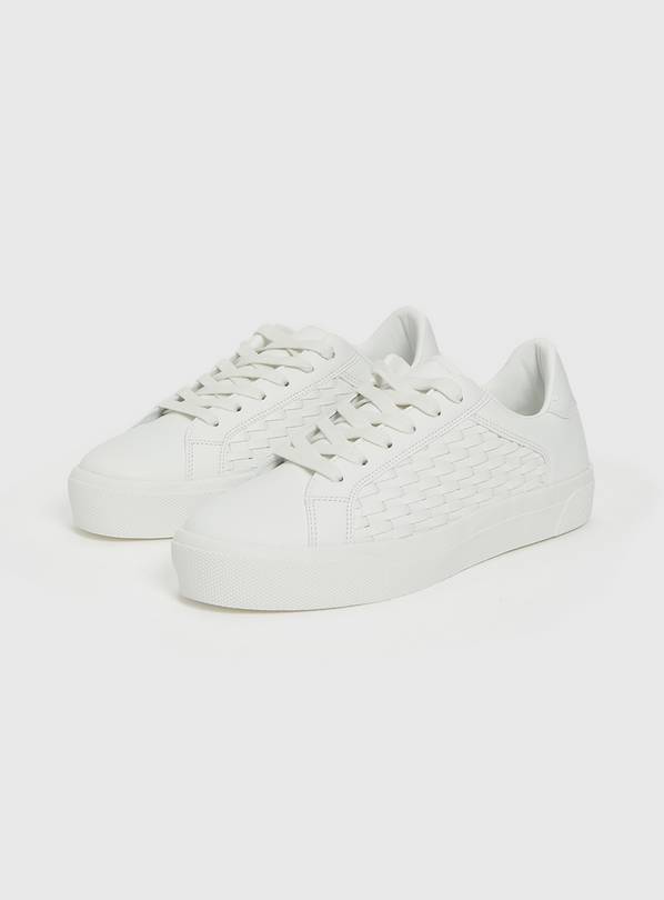 White woven trim on sale trainers