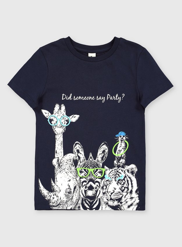 Kids Navy Party Animal T-Shirt (1-7 Years) | Tu clothing