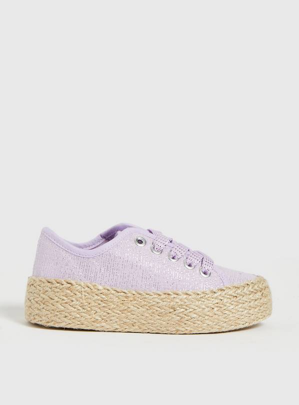 SKU:SS23 APR G2 AA LUREX ESPADRILLE TRAINER:Lilac:9 Infant